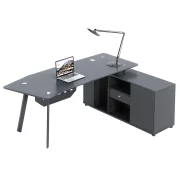 Birou Managerial cu blat din sticlă – 1600×800×750 mm