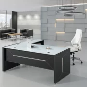 Birou Managerial cu Blat din sticlă - H750*D800*W1800