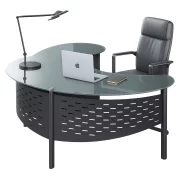 Birou Managerial Modern cu Blat din Sticlă Temperată – 2200×1300×750 mm