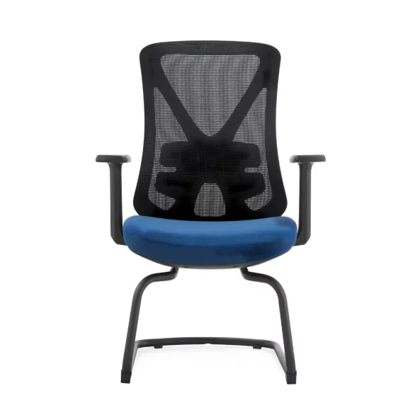 Офис стол с мрежеста облегалка, фиксирани подлакътници и стоманена рамка - W550D615H1040 mm