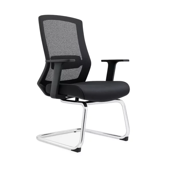 Ергономичен офис стол с текстилна облегалка и здрава метална рамка – W580D640H1010 mm