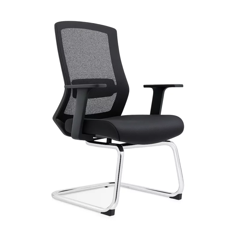 Scaun ergonomic de birou cu spătar din material textil și cadru metalic rezistent - W580*D640*H1010 mm