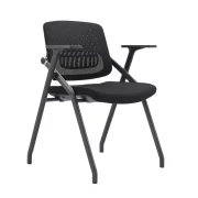 Ергономичен обучителен стол с текстилна облегалка и хромирана метална рамка – без колела W495D615H820 mm