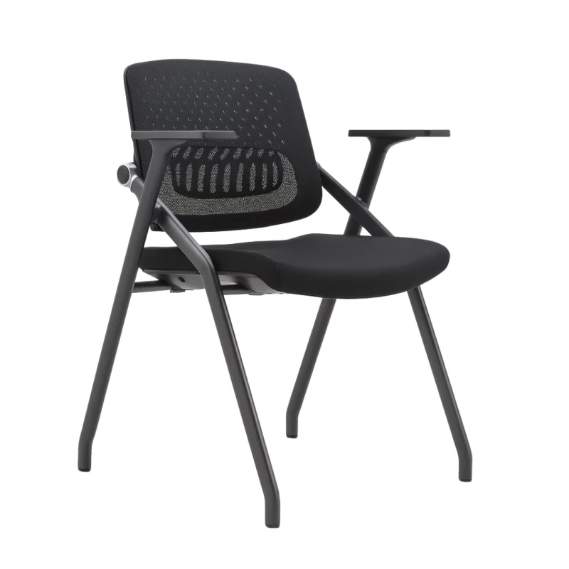 Scaun Training Ergonomic cu spătar din material textil și cadru metalic cromat – fără roți W495*D615*H820 mm