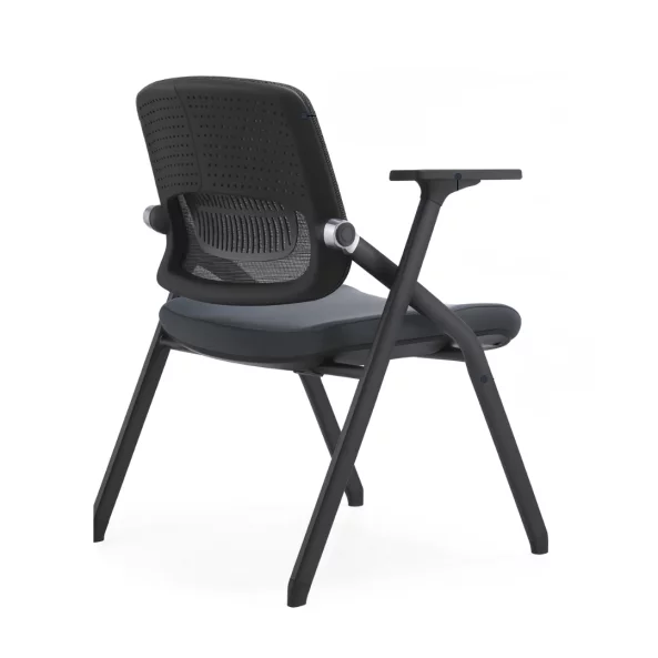 Ергономичен обучителен стол с текстилна облегалка и хромирана метална рамка – без колела W495D615H820 mm