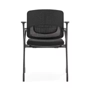 Ергономичен обучителен стол с текстилна облегалка и хромирана метална рамка – без колела W495D615H820 mm