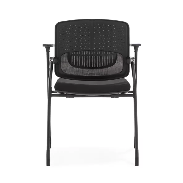 Ергономичен обучителен стол с текстилна облегалка и хромирана метална рамка – без колела W495D615H820 mm