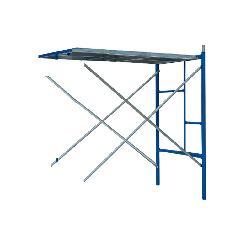 Extensie schela circulabila -albastra- din otel H2000*L1800*W1219 cu 2 seturi de diagonale si o platformă