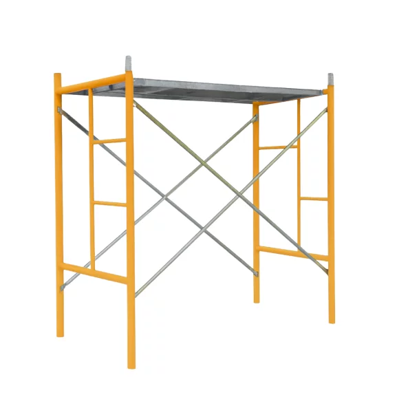 Проходна стоманена скеле H2000L1800W900 мм с 2 комплекта диагонали и една платформа.