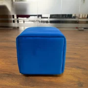 Многофункционален 5 в 1 табурет от кадифе – син цвят