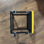 Многофункционален табурет 5 в 1 от кадифе – жълт цвят