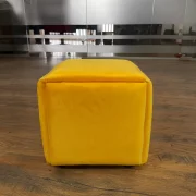 Многофункционален табурет 5 в 1 от кадифе – жълт цвят