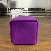Многофункционален табурет 5 в 1 от кадифе – лилав цвят