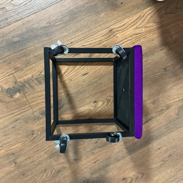 Многофункционален табурет 5 в 1 от кадифе – лилав цвят