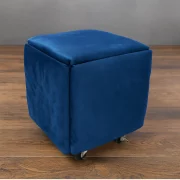 Taburet multifuncțional 5 în 1 din catifea-culoare navy