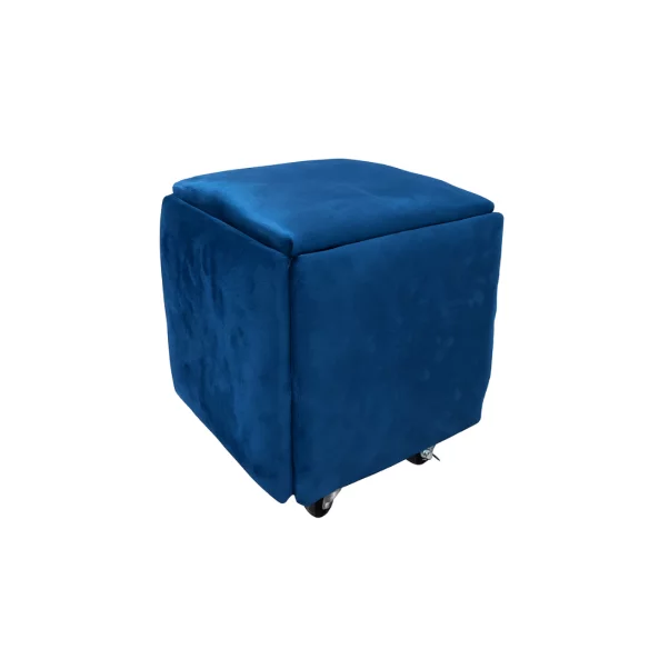 Taburet multifuncțional 5 în 1 din catifea-culoare navy