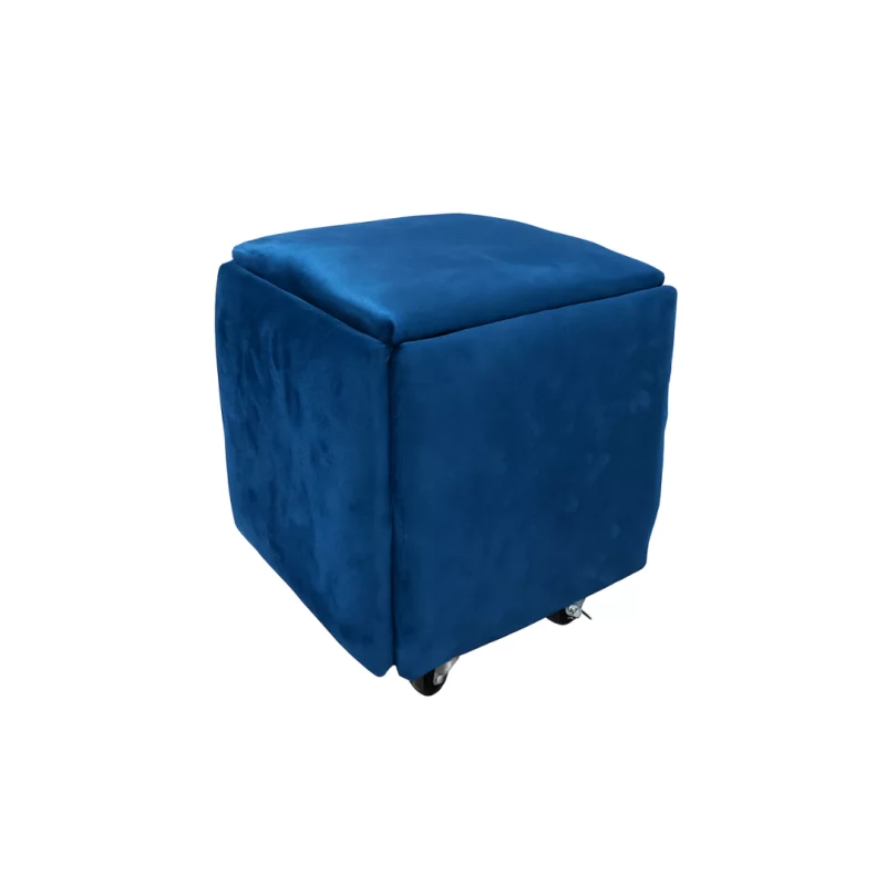 Taburet multifuncțional 5 în 1 din catifea-culoare navy