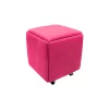Многофункционален табурет 5 в 1 от кадифе – розов цвят