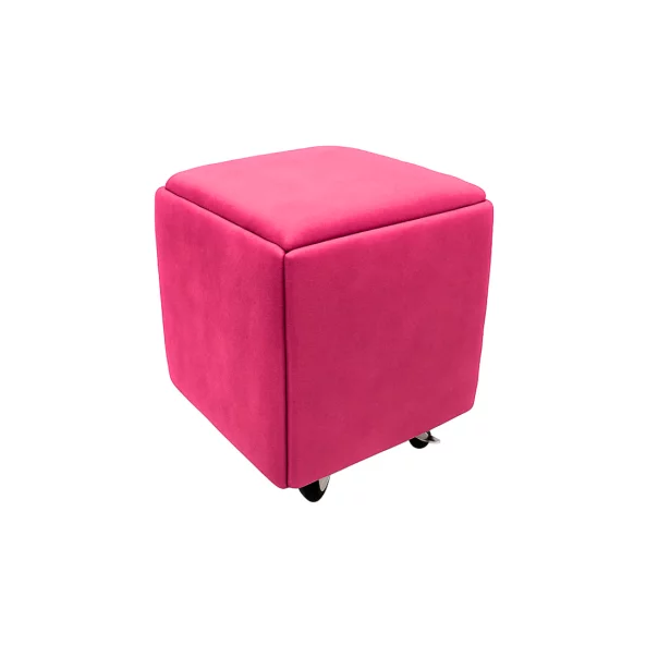 Многофункционален табурет 5 в 1 от кадифе – розов цвят