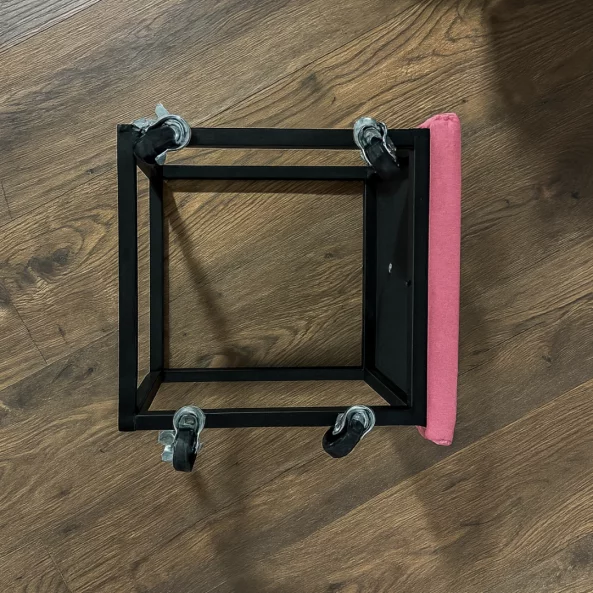 Многофункционален табурет 5 в 1 от кадифе – розов цвят