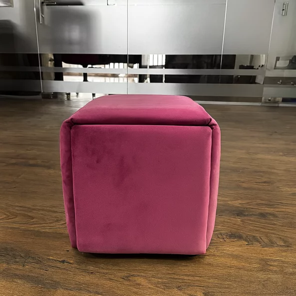 Многофункционален табурет 5 в 1 от кадифе – розов цвят