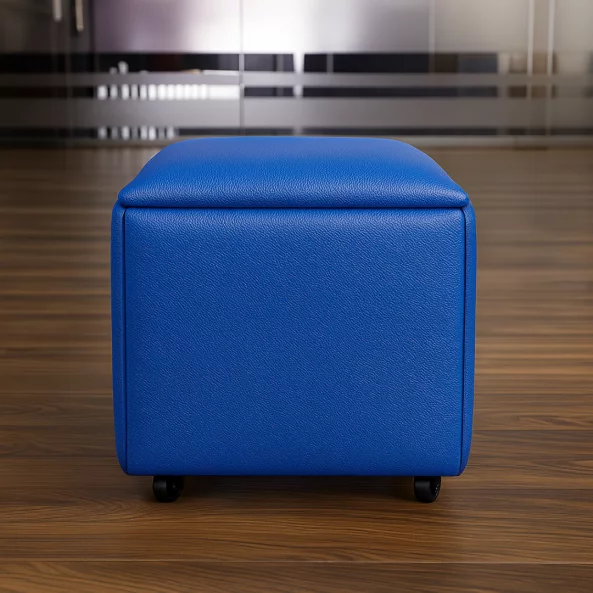 Multifunkcionális 5 az 1-ben puff PU és latex anyagból – narancssárga