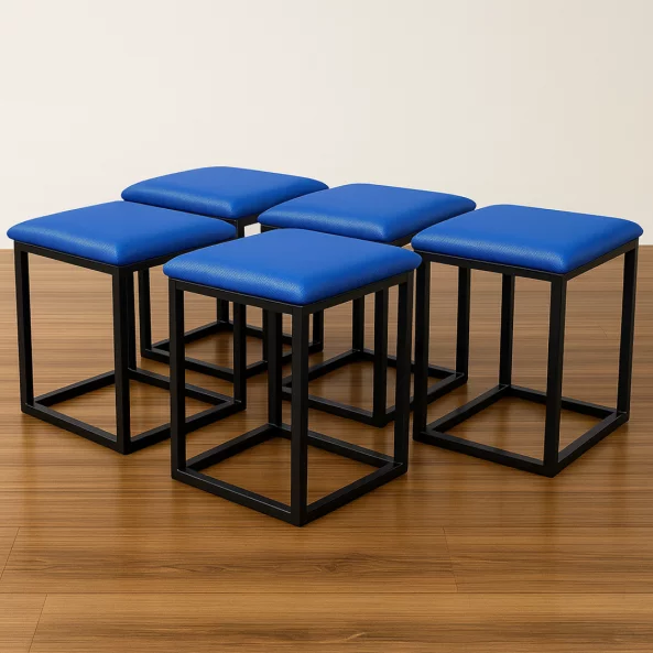 Multifunkcionális 5 az 1-ben puff PU és latex anyagból – narancssárga