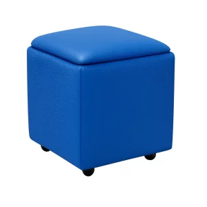 Taburet multifuncțional 5 în 1 din PU și latex – albastru