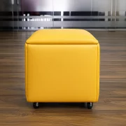 Multifunkcionális 5 az 1-ben puff PU és latex anyagból – sárga