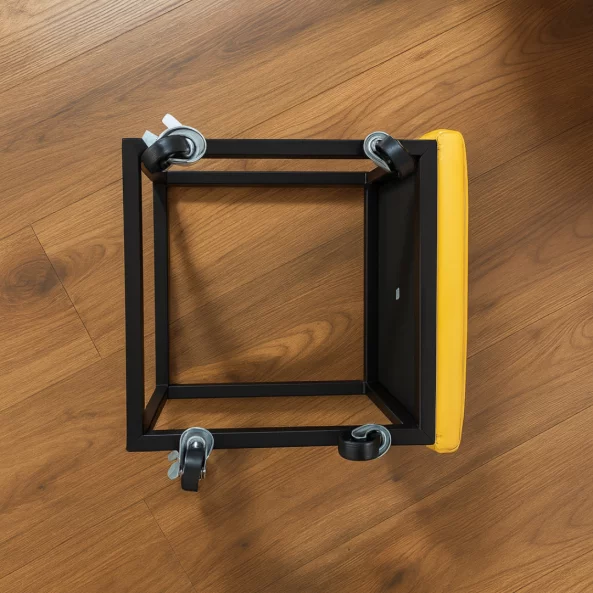 Multifunkcionális 5 az 1-ben puff PU és latex anyagból – sárga