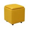 Multifunkcionális 5 az 1-ben puff PU és latex anyagból – sárga