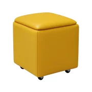 Multifunkcionális 5 az 1-ben puff PU és latex anyagból – sárga