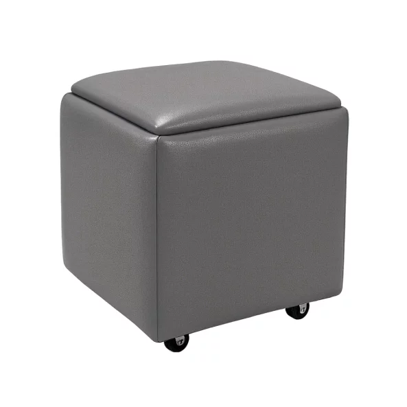 Multifunkcionális 5 az 1-ben puff PU és latex anyagból – szürke