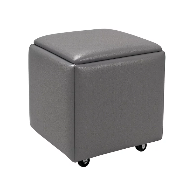 Taburet multifuncțional 5 &icirc;n 1 din PU și latex &ndash; gri