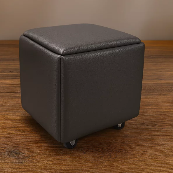 Multifunkcionális 5 az 1-ben puff PU és latex anyagból – szürke