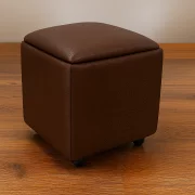 Многофункционален табурет 5 в 1 от PU и латекс – кафяв