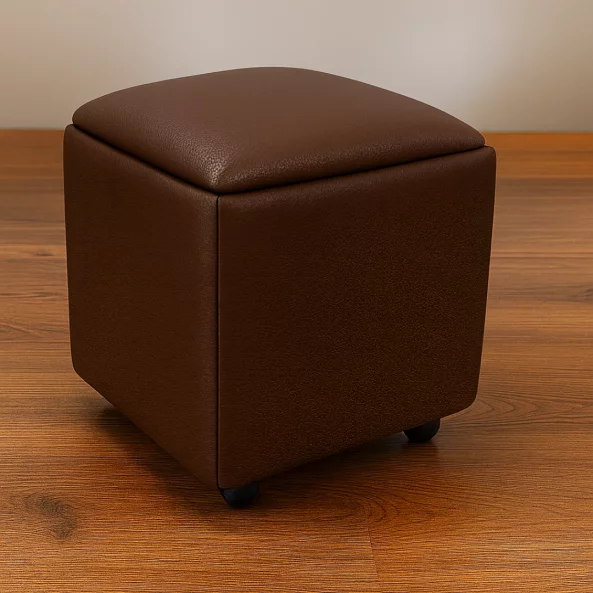 Многофункционален табурет 5 в 1 от PU и латекс – кафяв