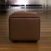 Многофункционален табурет 5 в 1 от PU и латекс – кафяв