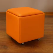 Multifunkcionális 5 az 1-ben puff PU és latex anyagból – narancssárga