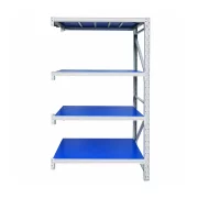 Разширение – Професионален складов стелаж – Д930 × Ш600 × В2000 – 800 кг – 4 нива