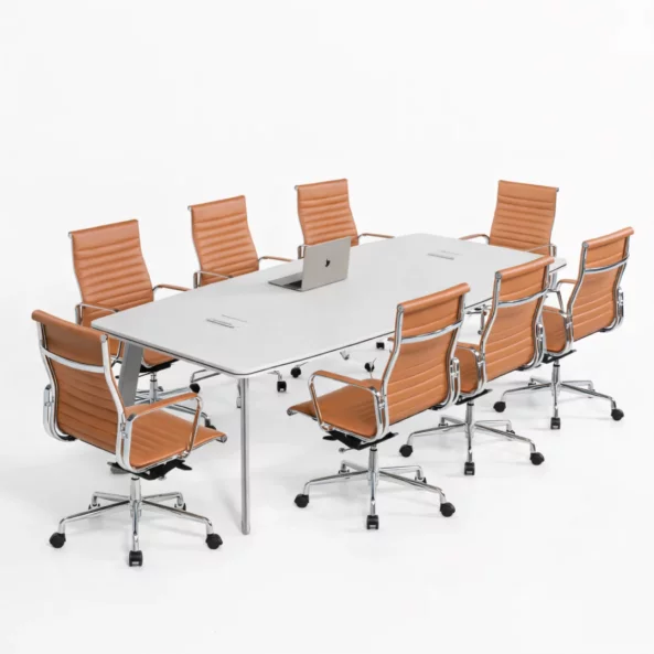 Masă conferinta , picioare metalice,design modern și elegant ,calitate premium și scaun ergonomic cu spătar din plasă – Design premium, eleganță și confort