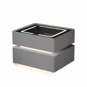 Интелигентно нощно шкафче с безжично зареждане, LED осветление, 2 чекмеджета за съхранение – антрацитно сиво, модерен дизайн от стъкло и дърво – ПРОДУКТ С ОТВОРЕНА ОПАКОВКА!