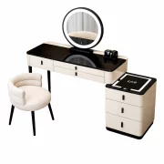 Set MARIPOSA &amp; LUNA – măsuță de machiaj cu oglindă LED și scaun confortabil 100x40x120 cm