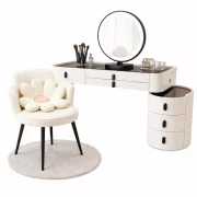 Комплект BELLA &amp; ROSALIE – тоалетка с LED огледало и удобен стол 80x40x120