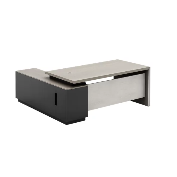 Birou managerial – blat melaminat 25 mm cu corp lateral W1600*D800*H750