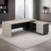 Birou managerial – blat melaminat 25 mm cu corp lateral W1600*D800*H750