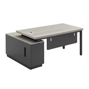 Birou managerial cu picior metalic si corp lateral melaminat 1200 mm – W1600×D800×H750 mm