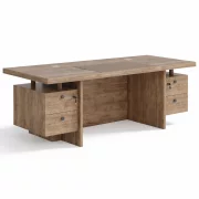 Birou managerial cu panou frontal și sertare laterale suspendate W2200xD900xH750 mm