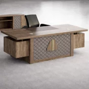 Birou managerial cu panou frontal și sertare laterale suspendate W2200xD900xH750 mm