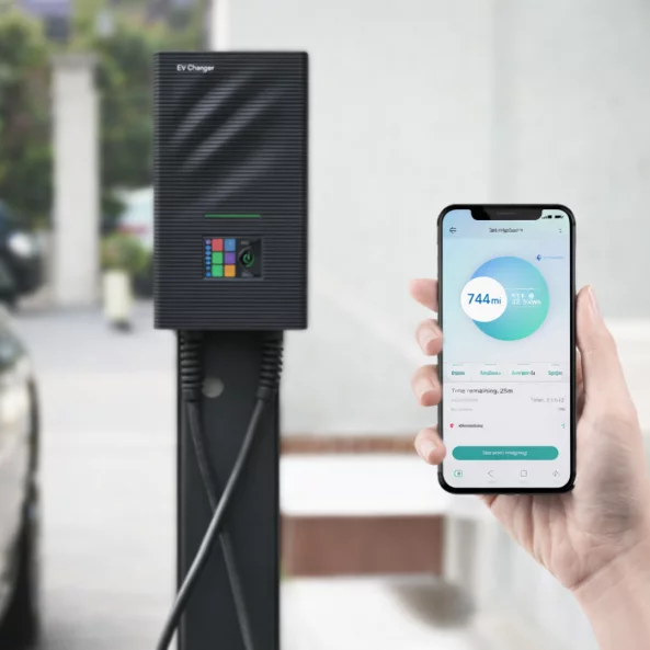 Stație de încărcare 22kW Type 2 – 32A 3 Faze, Bluetooth APP, Ecran Tactil 3.5”